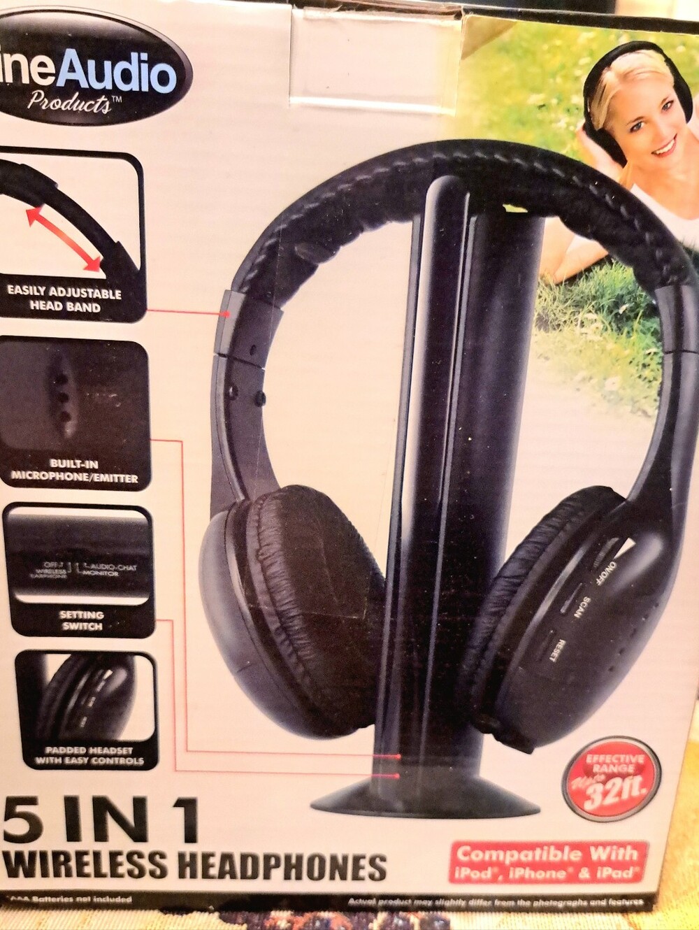 FineAudio 5-in-1 Wireless Headphones - Black